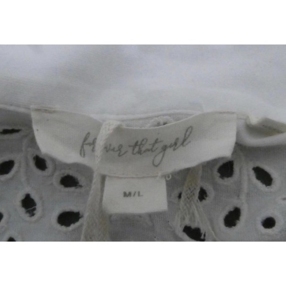 Forever That Girl Wmn's White/Floral Stitched Blouse Sz. M/L - Picture 4 of 5